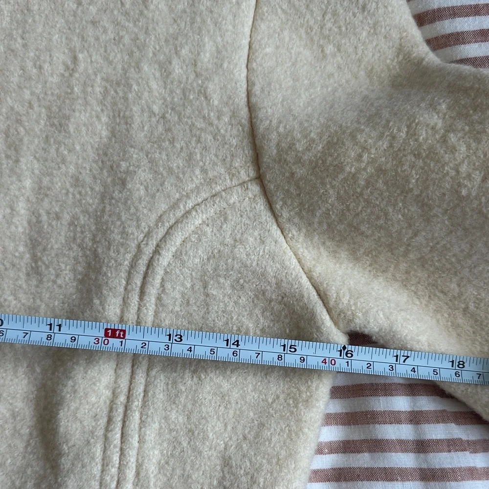 Carroll Reed Vintage 100% Wool Cream Cardigan Sweater - Picture 9 of 10